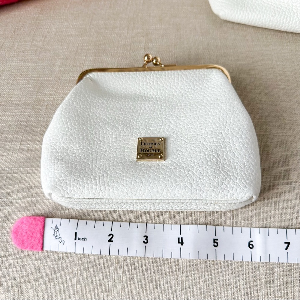 Dooney & Bourke White Lucca Leather Logo Lock Pebbled Leather Shoulder Bag Set - Picture 3 of 16